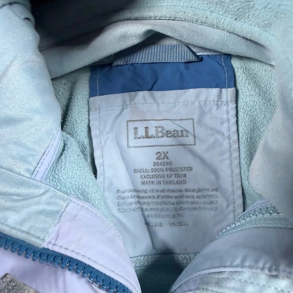 LL Bean 3-in-1 System Jacket Mens 2X Blue Hooded Fleece Lined Parka Coat Outdoor